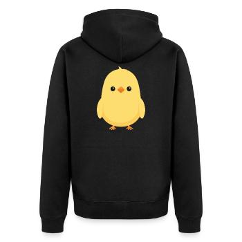 chick - Unisex Premium Organic Zip Hoodie - black - Back - Nico (187cm)