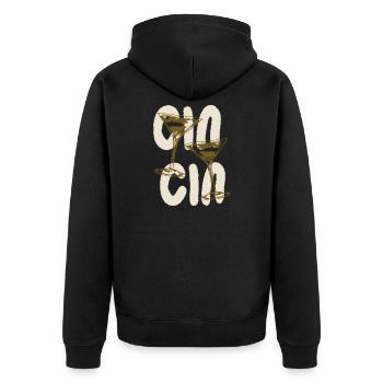 Gin Gin Martini Cocktail Funny Nightlife Graphic - Unisex Premium Organic Zip Hoodie - black - Back - Nico (187cm)
