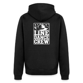 Line Dance Crew - Cowboy Silhouette - Unisex Premium Bio Zip Hoodie - Schwarz - Hinten - Nico (187cm)
