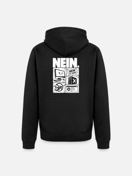 Nein ist Nein Computer IT Design - Unisex Premium Bio Zip Hoodie - Schwarz
