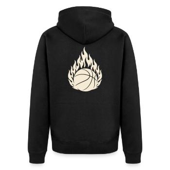 Basketball On Fire - Basketball - Unisex Premium Organic Zip Hoodie - black - Back - Nico (187cm)