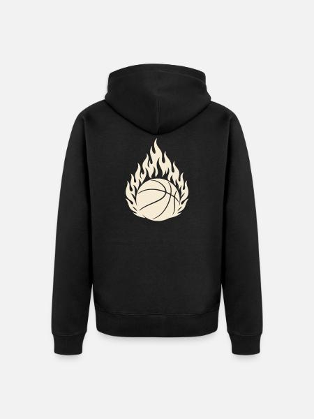Basketball On Fire - Basketball - Unisex Premium Organic Zip Hoodie - black