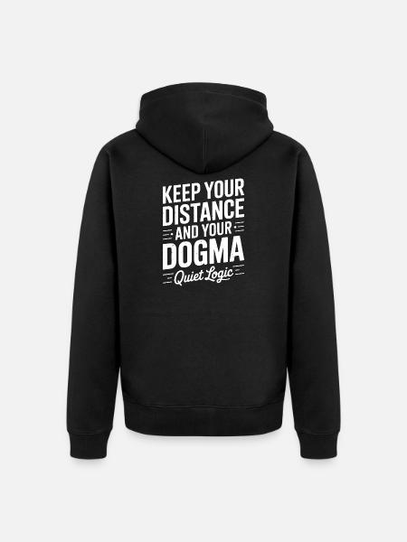 Quiet Logic: Distance and Dogma - Unisex Premium Organic Zip Hoodie - black