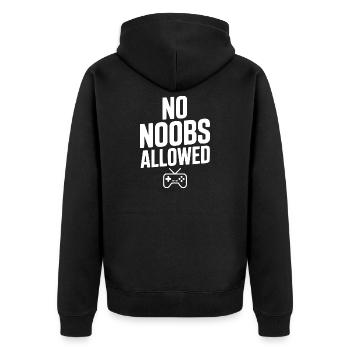 No Noobs Allowed - Unisex Premium Organic Zip Hoodie - black - Back - Nico (187cm)