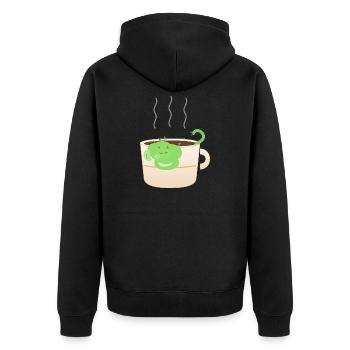 Couette Tasse CoffeeDragon - Veste à capuche bio Premium Unisexe - noir - Dos - Nico (187cm)