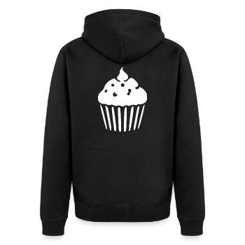 Cupcake Muffin Bäckerei backen Geschenk - Unisex Premium Bio Zip Hoodie - Schwarz - Hinten - Nico (187cm)