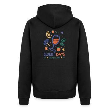 Schorle Sommer - Unisex Premium Bio Zip Hoodie - Schwarz - Hinten - Nico (187cm)