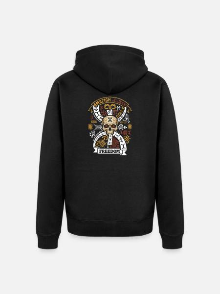Freedom Amazigh Schädel - Unisex Premium Bio Zip Hoodie - Schwarz