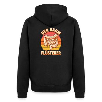 Der Darm Flüsterer - Arzt & Gastroenterologe - Unisex Premium Bio Zip Hoodie - Schwarz - Hinten - Nico (187cm)