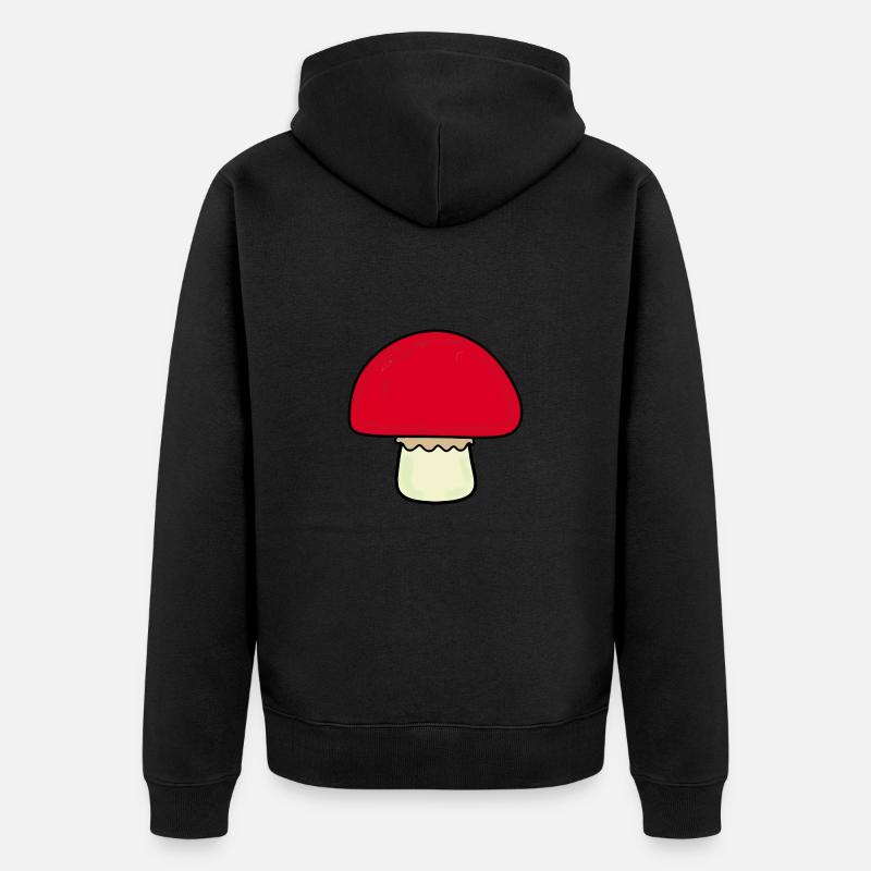 Champignon rouge, champignons - Veste à capuche bio Premium Unisexe - noir