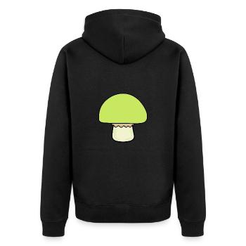 Mushroom green, green mushrooms - Unisex Premium Organic Zip Hoodie - black - Back - Nico (187cm)