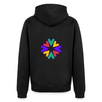 MAMA. MUTTERTAG. SCHÖNEN MUTTERTAG. ICH LIEBE DICH - Unisex Premium Bio Zip Hoodie - Schwarz - Hinten - Nico (187cm)