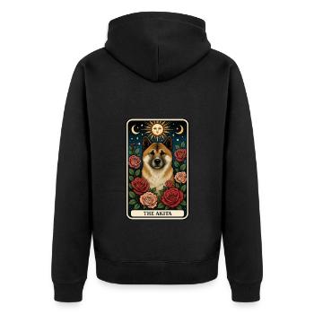 Akita - Unisex Premium Bio Zip Hoodie - Schwarz - Hinten - Nico (187cm)