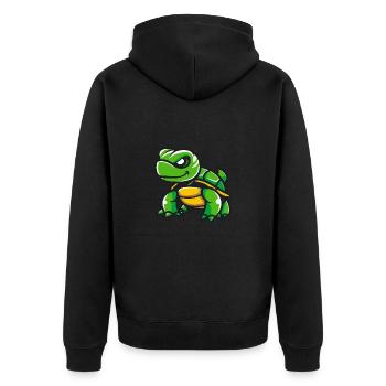 Bande dessinée Tortue - Veste à capuche bio Premium Unisexe - noir - Dos - Nico (187cm)