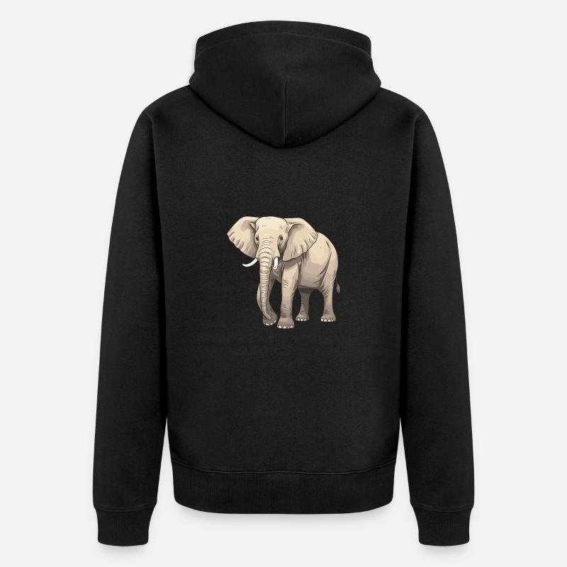 Animal éléphant - Veste à capuche bio Premium Unisexe - noir