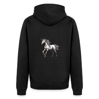 Bête licorne - Veste à capuche bio Premium Unisexe - noir - Dos - Nico (187cm)
