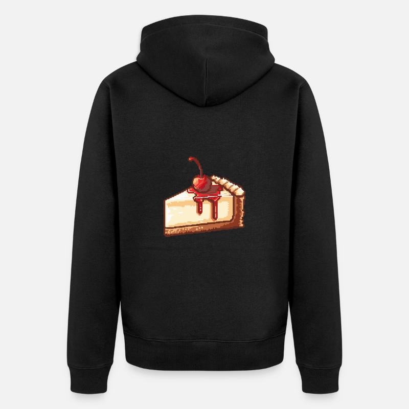 Cheesecake Pixel Icon Cake - Veste à capuche bio Premium Unisexe - noir