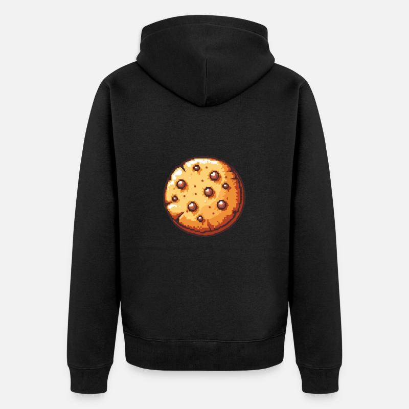 Icône du pixel des cookies - Veste à capuche bio Premium Unisexe - noir