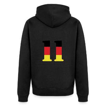 11 Numéro Jersey Allemagne - Veste à capuche bio Premium Unisexe - noir - Dos - Nico (187cm)