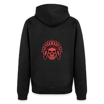Crâne de chef indien Apache - Veste à capuche bio Premium Unisexe - noir - Dos - Nico (187cm)