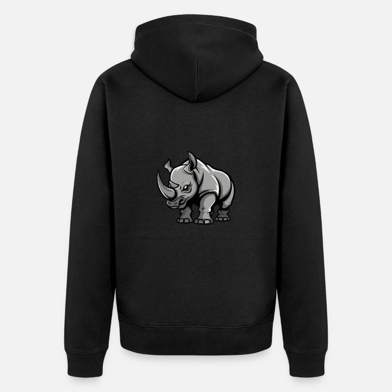 Nashorn Comic - Unisex Premium Bio Zip Hoodie - Schwarz