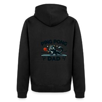 Table Tennis Katze Pingpong Black Cat Dad Outfit - Veste à capuche bio Premium Unisexe - noir - Dos - Nico (187cm)