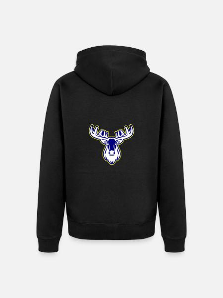 Moose Head - Unisex Premium Organic Zip Hoodie - black