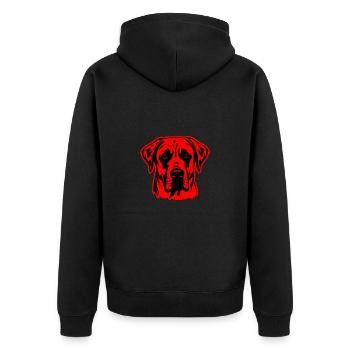Kangal Dog Head - Unisex Premium Organic Zip Hoodie - black - Back - Nico (187cm)