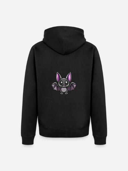 Bat Halloween Funny Baby - Unisex Premium Organic Zip Hoodie - black