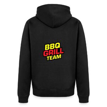 Grill Bbq BarbecueTeam - Unisex Premium Bio Zip Hoodie - Schwarz - Hinten - Nico (187cm)