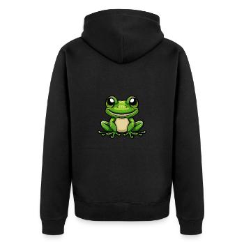 Frog Comic - Unisex Premium Organic Zip Hoodie - black - Back - Nico (187cm)