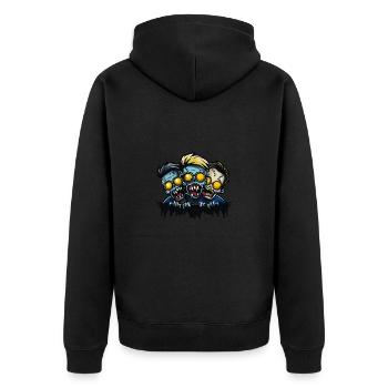 Zombies Halloween Team Kostüm - Unisex Premium Bio Zip Hoodie - Schwarz - Hinten - Nico (187cm)