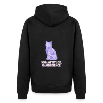 Chat géométrique – 100% Attitude - Veste à capuche bio Premium Unisexe - noir - Dos - Nico (187cm)