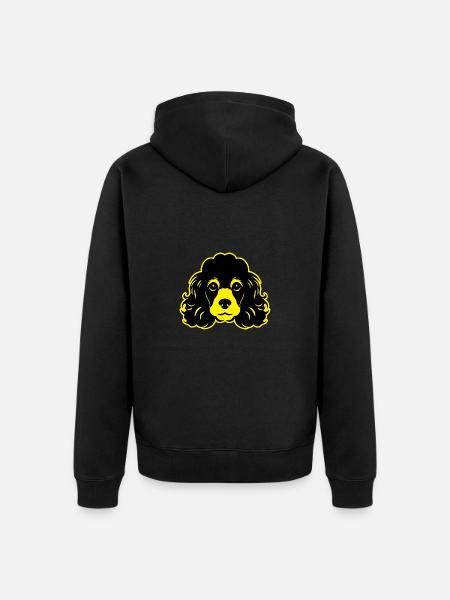 Poodle Dog Animal Portrait - Unisex Premium Organic Zip Hoodie - black