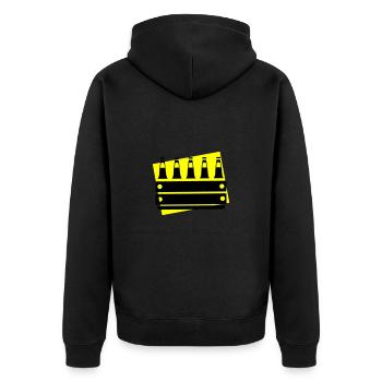 Beer crate, crate of beer - Unisex Premium Organic Zip Hoodie - black - Back - Nico (187cm)