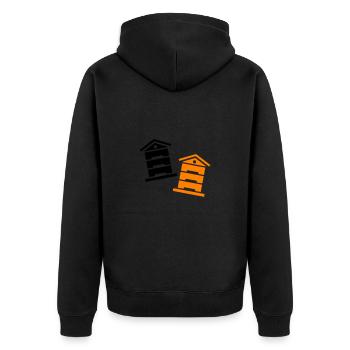 Honey Beekeeper - Unisex Premium Organic Zip Hoodie - black - Back - Nico (187cm)