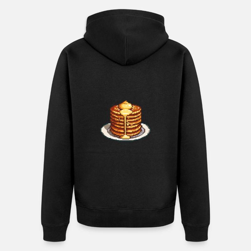 Icône de pixel de crêpe - Veste à capuche bio Premium Unisexe - noir