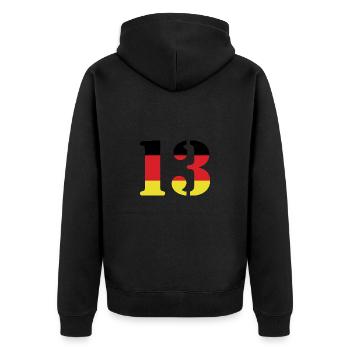 13 Numéro Jersey Allemagne - Veste à capuche bio Premium Unisexe - noir - Dos - Nico (187cm)