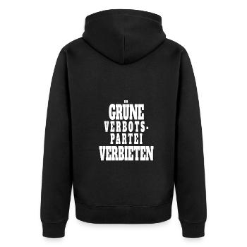 Witze Grüne Die Grünen Habeck Baerbock Partei - Unisex Premium Bio Zip Hoodie - Schwarz - Hinten - Nico (187cm)