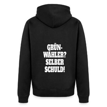 Witze Grüne Die Grünen Habeck Baerbock Partei - Unisex Premium Bio Zip Hoodie - Schwarz - Hinten - Nico (187cm)