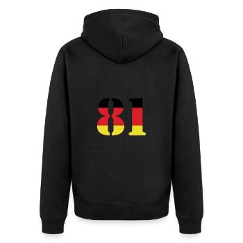 81 Numéro Jersey Allemagne - Veste à capuche bio Premium Unisexe - noir - Dos - Nico (187cm)