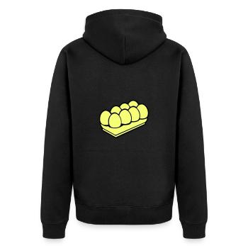 Eier symbol - Unisex Premium Bio Zip Hoodie - Schwarz - Hinten - Nico (187cm)