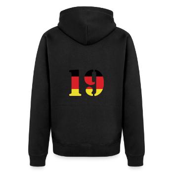 19 Numéro Jersey Allemagne - Veste à capuche bio Premium Unisexe - noir - Dos - Nico (187cm)