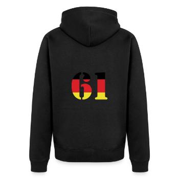 61 Numéro Jersey Allemagne - Veste à capuche bio Premium Unisexe - noir - Dos - Nico (187cm)