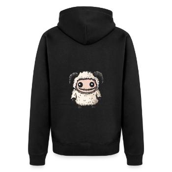 Schaf Halloween Lustig Zombie - Unisex Premium Bio Zip Hoodie - Schwarz - Hinten - Nico (187cm)