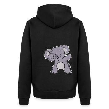 Cute Dabbing Koala - Unisex Premium Bio Zip Hoodie - Schwarz - Hinten - Nico (187cm)