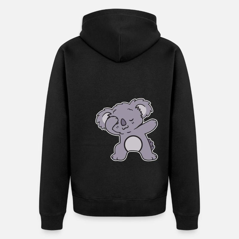 Cute Dabbing Koala - Unisex Premium Bio Zip Hoodie - Schwarz