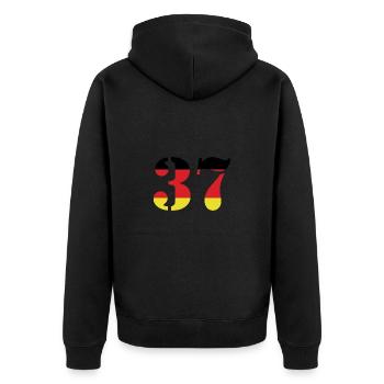 37 Numéro Jersey Allemagne - Veste à capuche bio Premium Unisexe - noir - Dos - Nico (187cm)