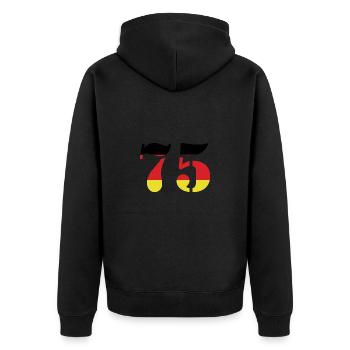 75 Numéro Jersey Allemagne - Veste à capuche bio Premium Unisexe - noir - Dos - Nico (187cm)