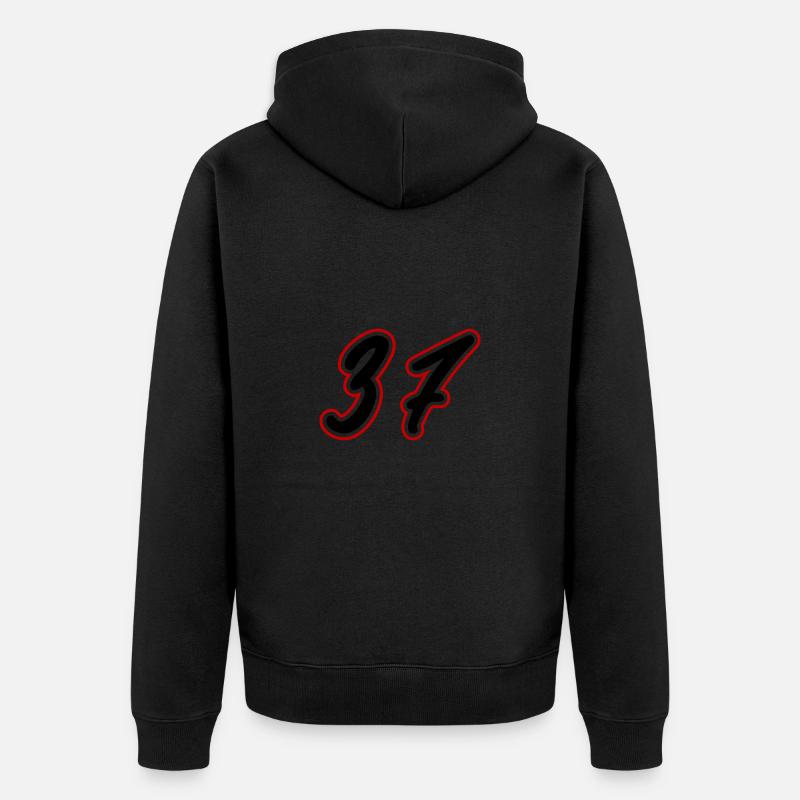 37 Symbole numérique - Veste à capuche bio Premium Unisexe - noir